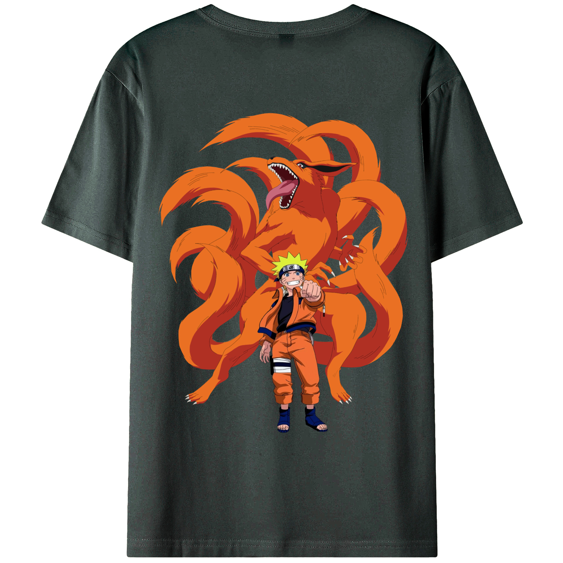 （画像用） NARUTO -ナルト- うずまき ナルト Uzumaki Naruto 綿100％ メンズ半袖Tシャツ（バックプリント） 通気性